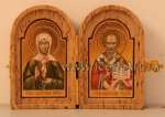 Складень. Святой Николай Чудотворец и Святая Матрона Московская