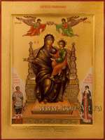 Икона Пресвятой Богородицы «Домостроительница». Святой Димитрий Солунский и святая равноапостольная Ольга