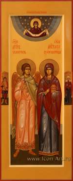 Святая Анастасия Узорешительница и святой Ангел Хранитель.Покров Пресвятой Богородицы. Святые: Георгий Победоносец и Лариса Готфская