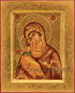 Иисус Христос Господь Вседержитель и Икона пресвятой Богородицы «Владимирская»