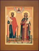 Семейная икона. Покров Богородицы, святые: Благоверный князь Вячеслав Чешский и вмц. Екатерина Александрийская