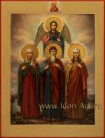 Семейная икона: Ангел Хранитель, мц. Ирина Коринфская, благ. кн. Владимир, мц. Татиана Римская