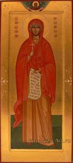 Святая мц. Мария Кесарийская (Палестинская). Сверху Покров Пресвятой Богородицы