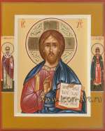 Иисус Христос Господь Вседержитель с полеосными святыми: свт. Николай Чудотворец, благ. кн. Андрей Боголюбский