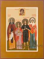 Семейная икона: Пресвятая Богородица «Казанская», святые: прп. Сергий Радонежский, мц. Надежда Римская, прп. Фотиния Палестинская, мц. Елисавета Адрианопольская