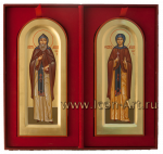 Иконы: святой преподобный Петр Муромский и святая преподобная Феврония Муромская в шкатулке