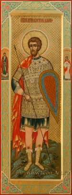 Святой мученик Виктор Халкидонский, на полях: святой князь Игорь Черниговский и мц. Любовь Римская