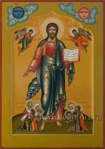 Спас Смоленский с избранными святыми: свт. Николай Чудотворец, мц. Наталия, вмц. Екатерина, вмц. Татиана, кн. Владимир, ст. Валерий.