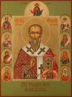 Семейная икона: святитель с избранными святымисв. апостол Иродион Патрасский с избранными святыми