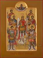 Собор святых воинов: ст. Александр Невский, ст. Димитрий Донской, ст. Иоанн Воин, Архангел Михаил, ст. Феодор Стратилат, ст. Георгий Победоносец, ст. Димитрий Солунский