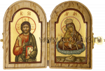 Складень: Господь Вседержител и Богородица «Почаевская»