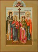 Семейная икона: прп. Анатолий Печерский, мч. Андрей Месукевийский, царица Елена, мц. Наталия Никомидийская