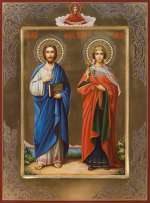 Семейная икона: апостол Филипп и царица Александра