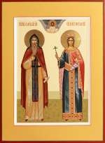 Семейная икона: святые Олег Брянский и царица Ирина