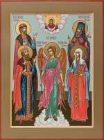 Семейная икона: вл.кн.Игорь Черниговский, вл.кн. Владимир, прав. Нина, свт. Антоний Воронежский