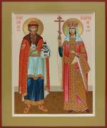 Семейная икона: князь Всеволод и царица Елена