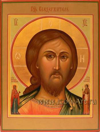 Иисус Христос Господь Вседержитель. Святая Зинаида Тарсийская и святой Леонид Коринфский.