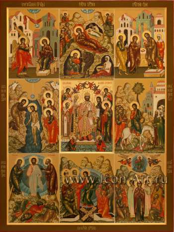Икона с двунадесятыми праздниками