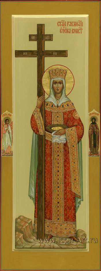 Святая Равноапостольная Елена Констанинопольская. На полях: святой Ангел Хранитель и святая прп. Марина Берийская.