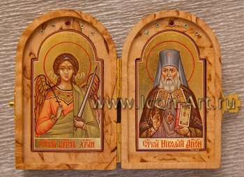 Складень. Святой ангел Хранитель и святой Николай Японский 
