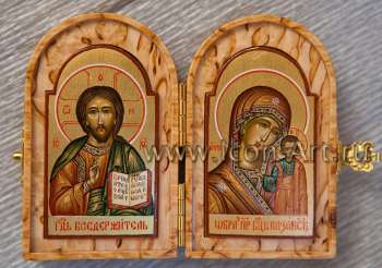 Складень. Господь Вседержитель и образ Пресвятой Богородицы «Казанская»