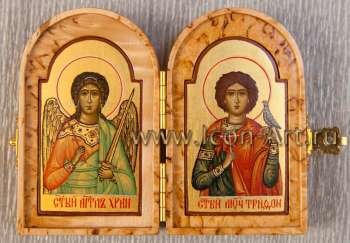 Складень. Святой Ангел Хранитель и святой мученик Трифон