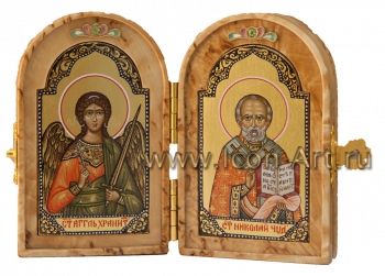 Складень: Ангел Хранитель и Николай Чудотворец