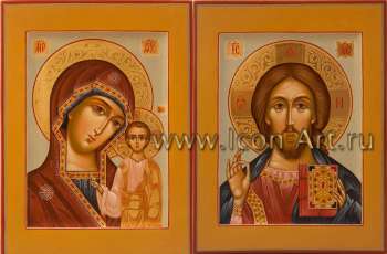 Венчальная пара с иконой Пресвятой Богородицы «Казанская»