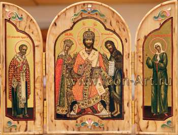 Складень: Деисус со святителем Николаем и святой блаженной Матроной Московской