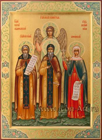 Семейная икона, святые: Ангел Хранитель, прп. Серигий Радонежский, прп. Евгений Вифинский, равноап. Нина