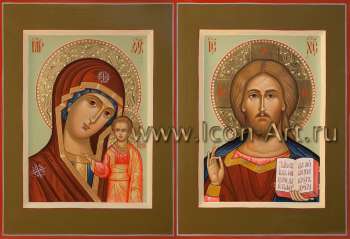 Венчальные иконы: Господь Вседержитель и Пресвятая Богородица «Казанская»