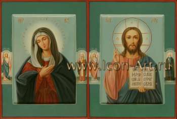 Венчальная пара с иконой Божией Матери «Умиление»