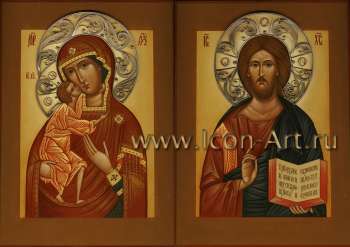 Венчальная пара с иконой Божией Матери «Федоровская»