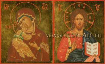 Венчальная пара с иконой Божией Матери «Владимирская»