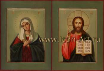 Венчальная пара с иконой Божией Матери «Умиление»