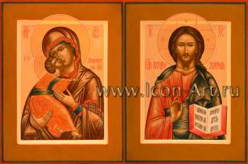 Венчальная пара с иконой Божией Матери «Владимирская»