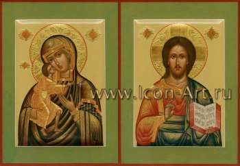 Венчальная пара с иконой Божией Матери «Феодоровская»