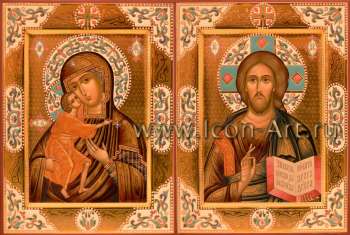 Венчальная пара с иконой Божией Матери «Феодоровская»