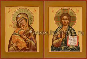 Венчальная пара с иконой Божией Матери «Владимирская»