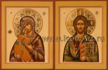 Венчальная пара с иконой Божией Матери «Владимирская»