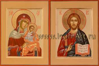 Венчальная пара с иконой Божией Матери «Голубицкая»