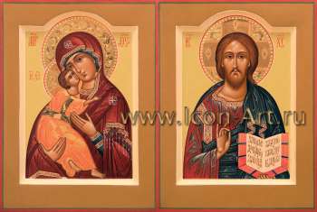 Венчальная пара с иконой Божией Матери «Владимирская»