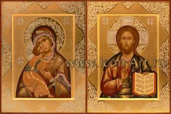 Венчальная пара с иконой Божией Матери «Владимирская»