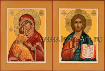 Венчальная пара с иконой Божией Матери «Владимирская»