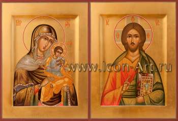 Венчальная пара с иконой Божией Матери «Голубицкая»