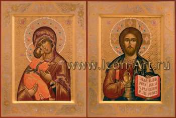 Венчальная пара с иконой Божией Матери «Владимирская»