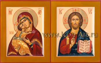 Венчальная пара с иконой Божией Матери «Владимирская»