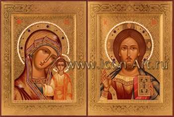 Венчальная пара с иконой Божией Матери «Казанская»