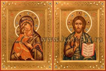 Венчальная пара с иконой Божией Матери «Владимирская»