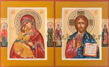 Венчальная пара с иконой Божией Матери «Владимирская»